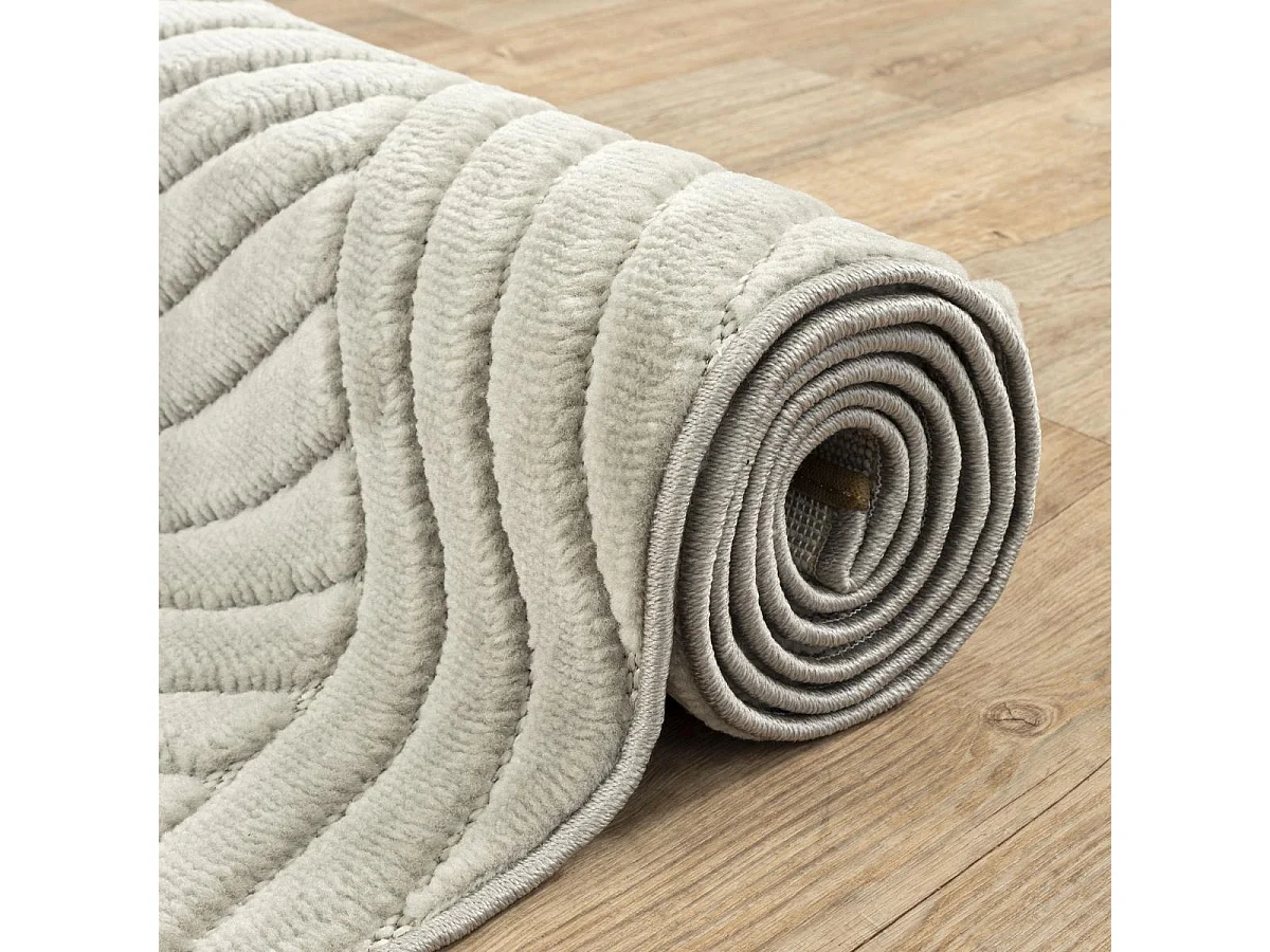 Tapis intérieur extérieur 120x160 en relief LYN14 GEMGRAF Gris ton sur ton