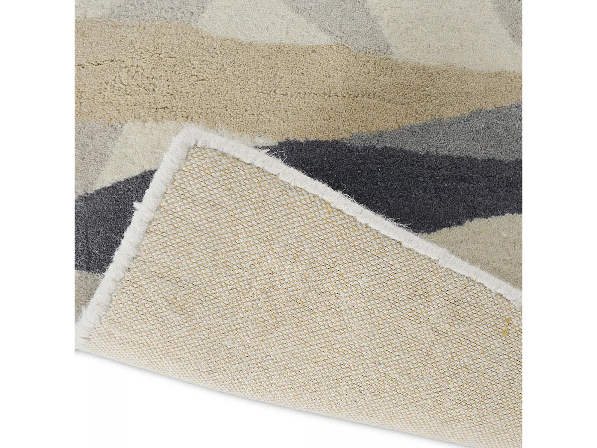 tapis grand salon 250x350 fait à la main en laine gris et violet