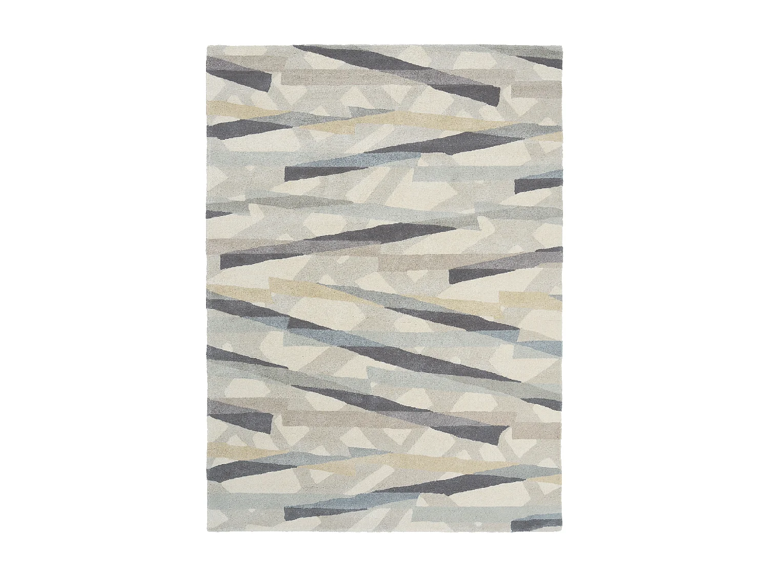 tapis grand salon 250x350 fait à la main en laine gris et violet