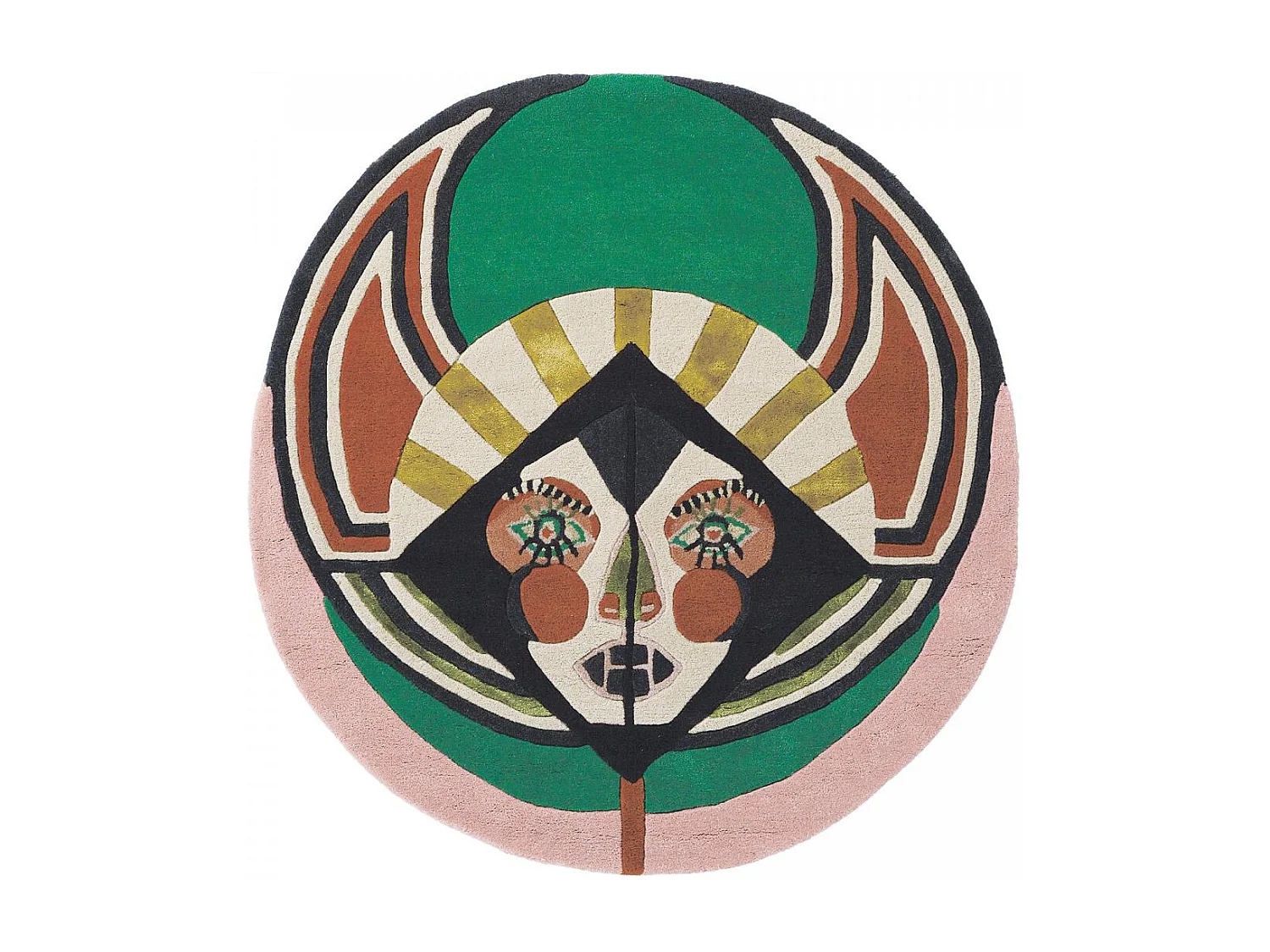 tappeto open space 200x200 realizzato a mano in lana multicolore fantasia fresco