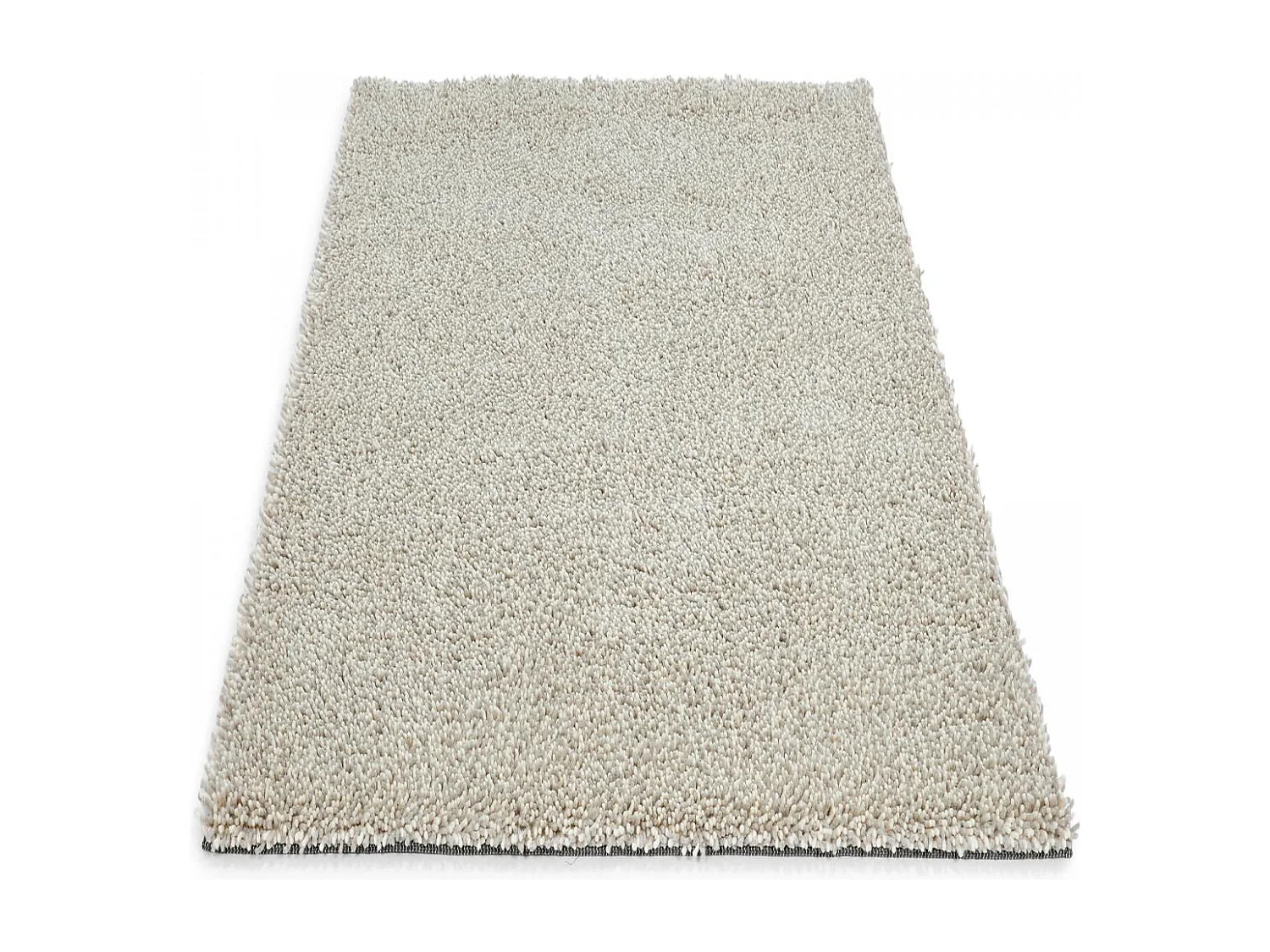 Tapis longs poils shaggy 170x240 rectangle tissé gris et beige en laine