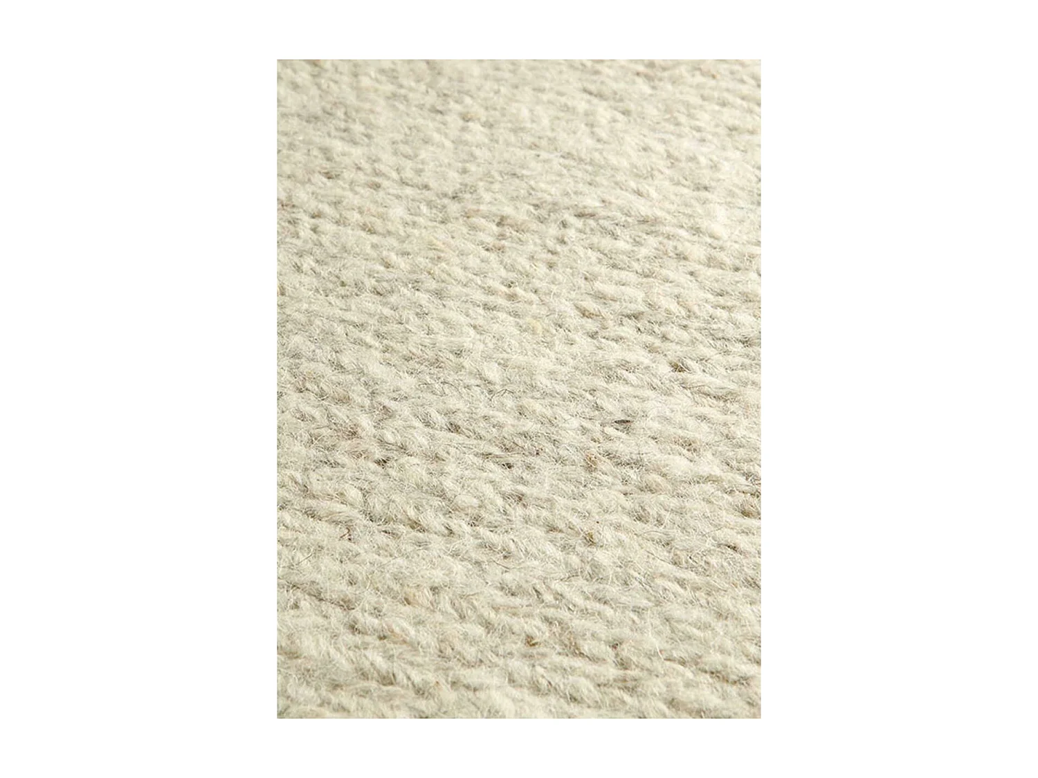 Tapis kilim 140x200 rectangle fait main en laine ivoire motif uni LOOK 406