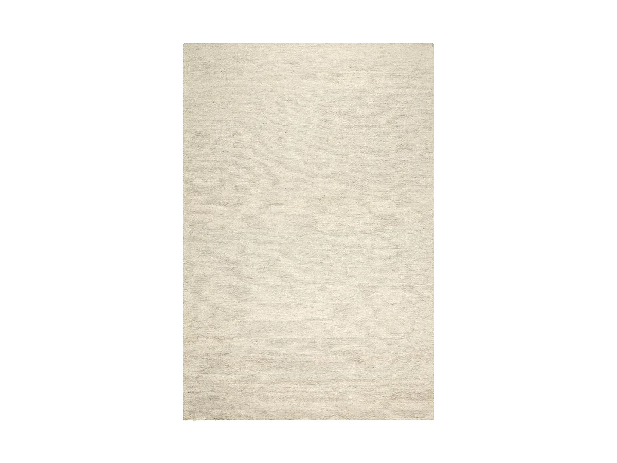 Tapis kilim 140x200 rectangle fait main en laine ivoire motif uni LOOK 406