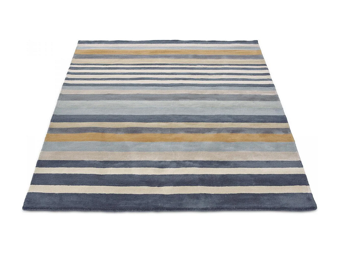 tapis chambre 170x240 fait à la main en laine gris et bleu marine