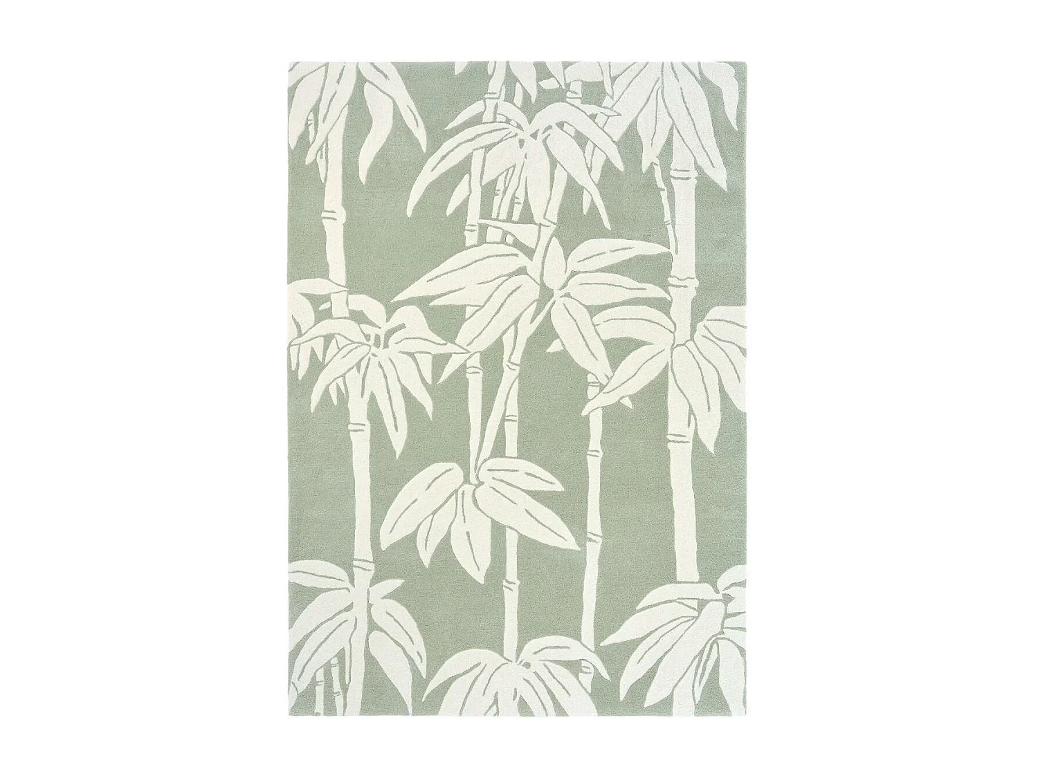 tapis grand salon 250x350 fait à la main en laine vert gris et crème