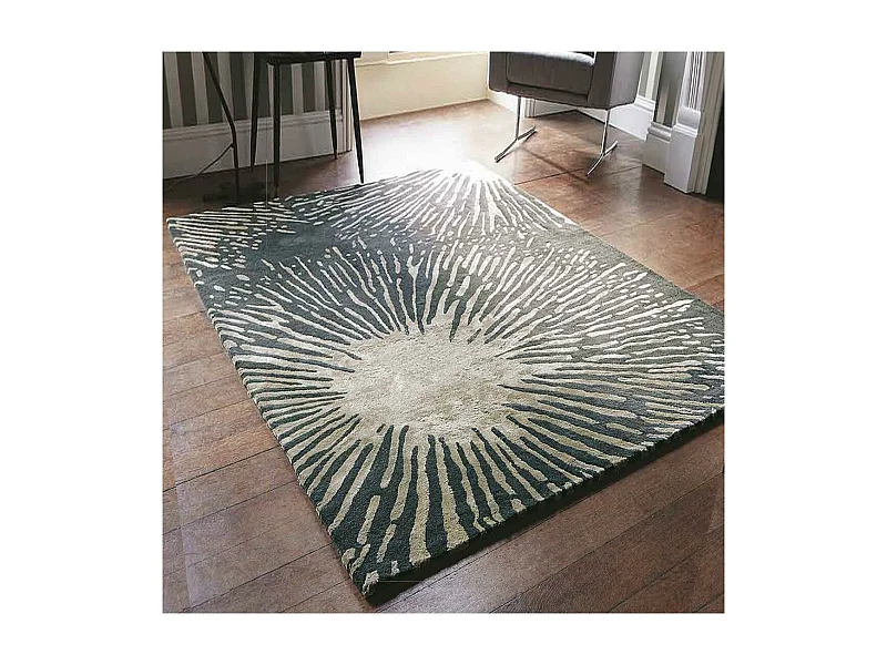 Tappeto da soggiorno e camera da letto realizzato a mano in lana a fantasia geometrica