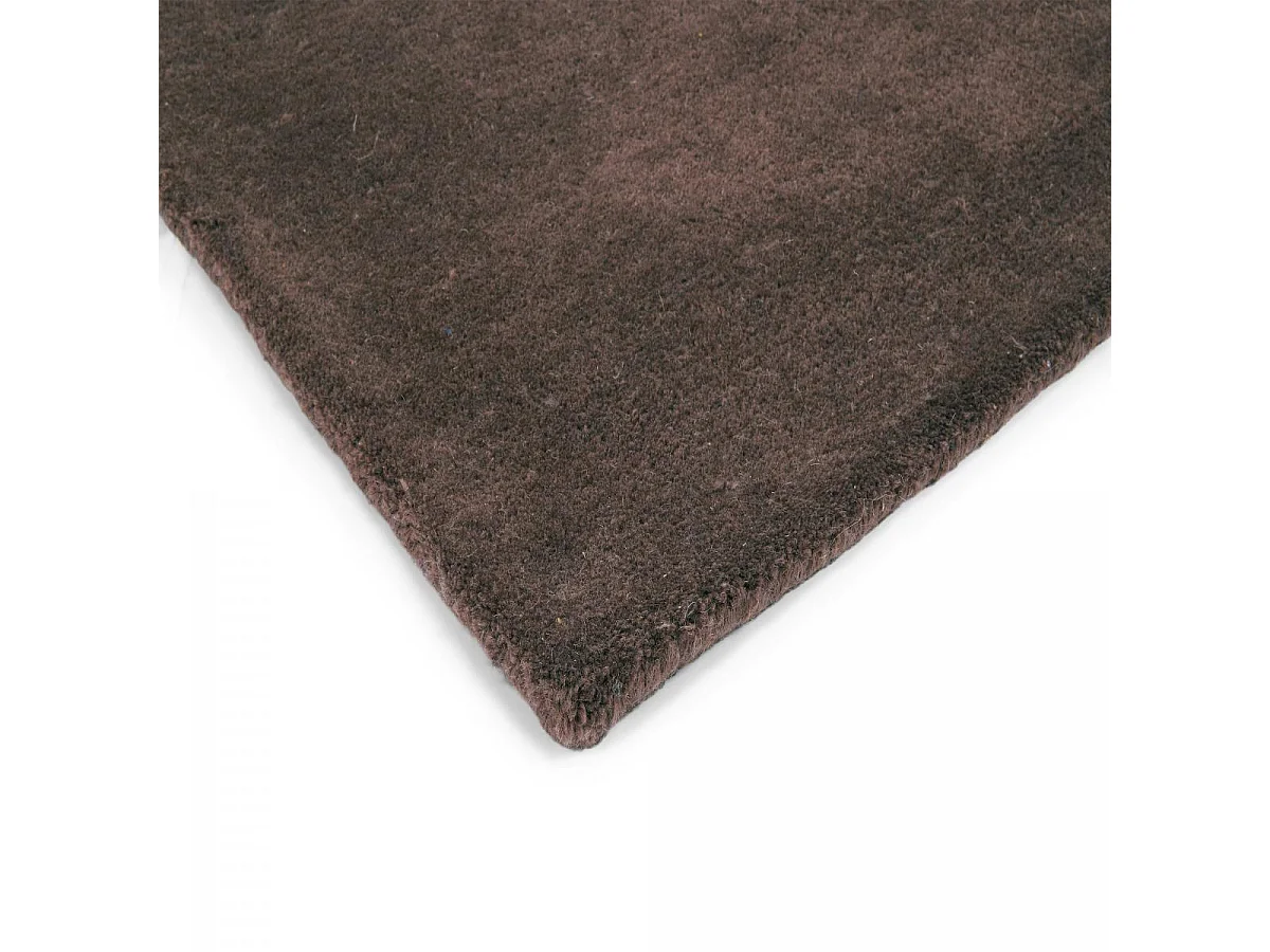 tappeto per camera da letto 170x240 realizzato a mano in lana marrone e beige fantasia floreale