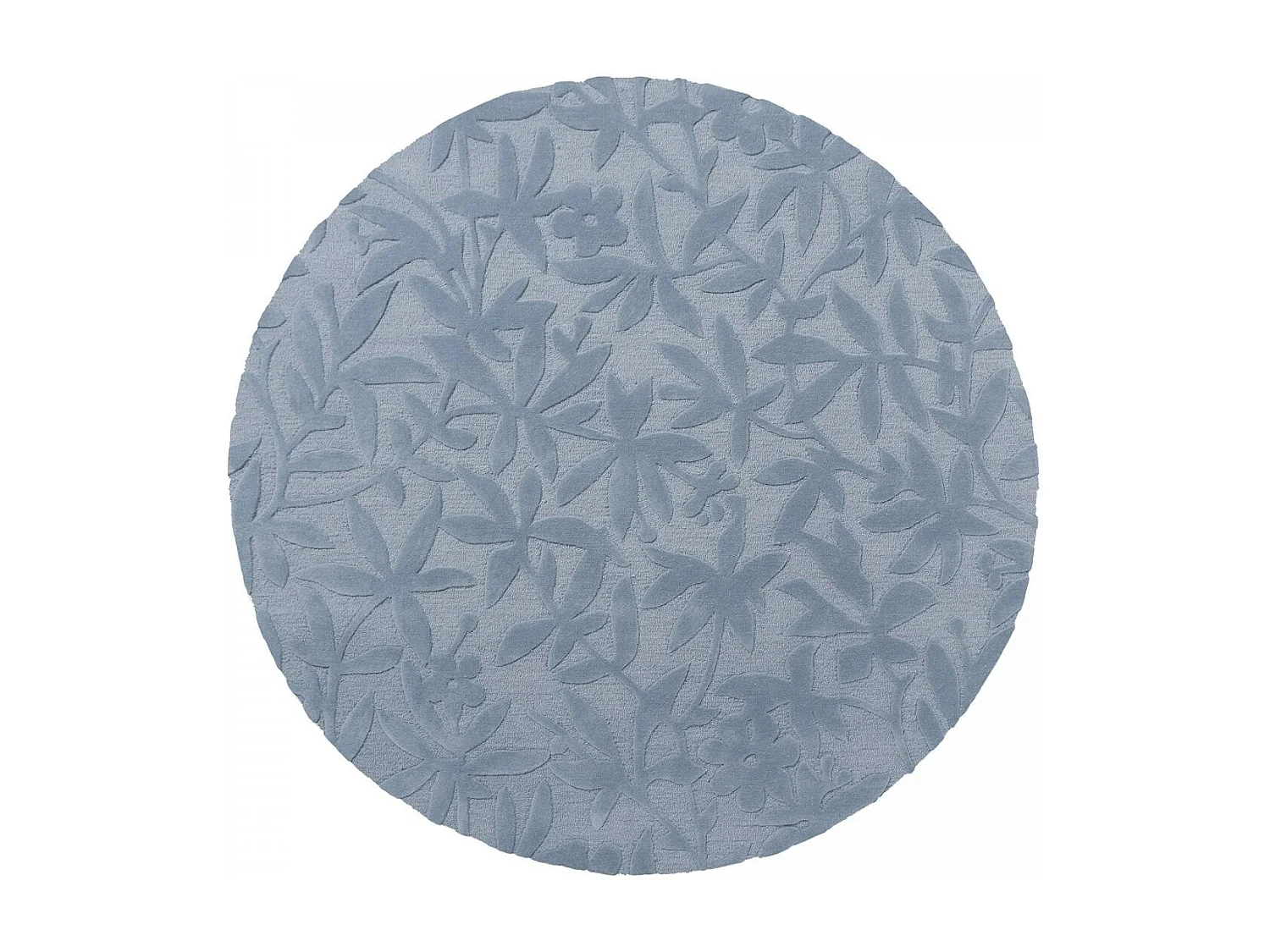 Tapis rond Ø200cm fait main en laine motif floral pour salon CLEAVERS
