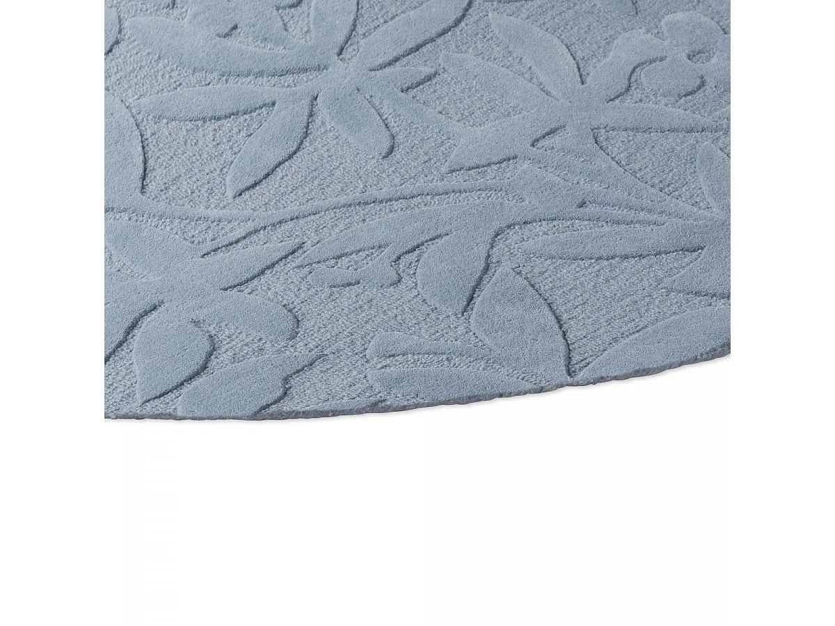 Tapis rond Ø200cm fait main en laine motif floral pour salon CLEAVERS