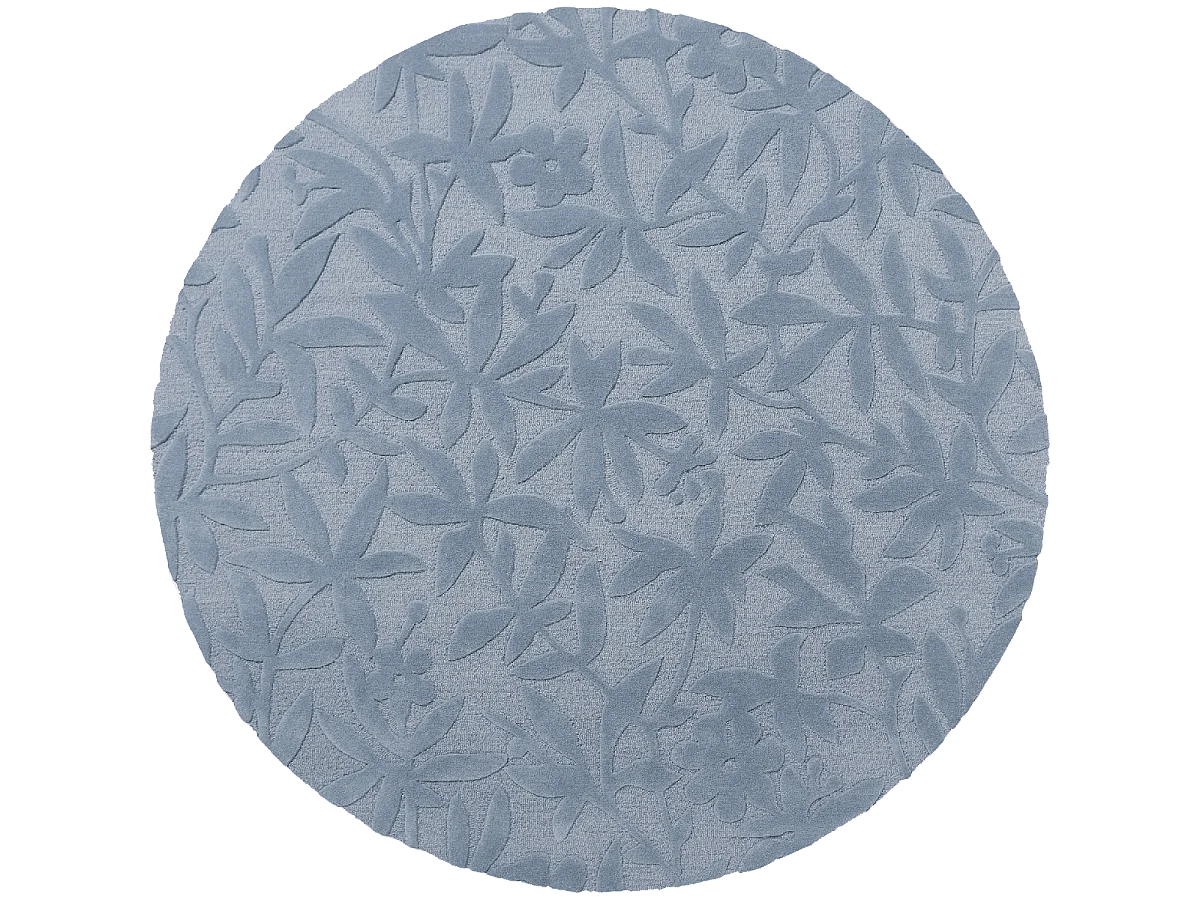 Tapis rond Ø200cm fait main en laine motif floral pour salon CLEAVERS