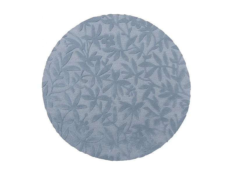 Tapis rond Ø200cm fait main en laine motif floral pour salon CLEAVERS