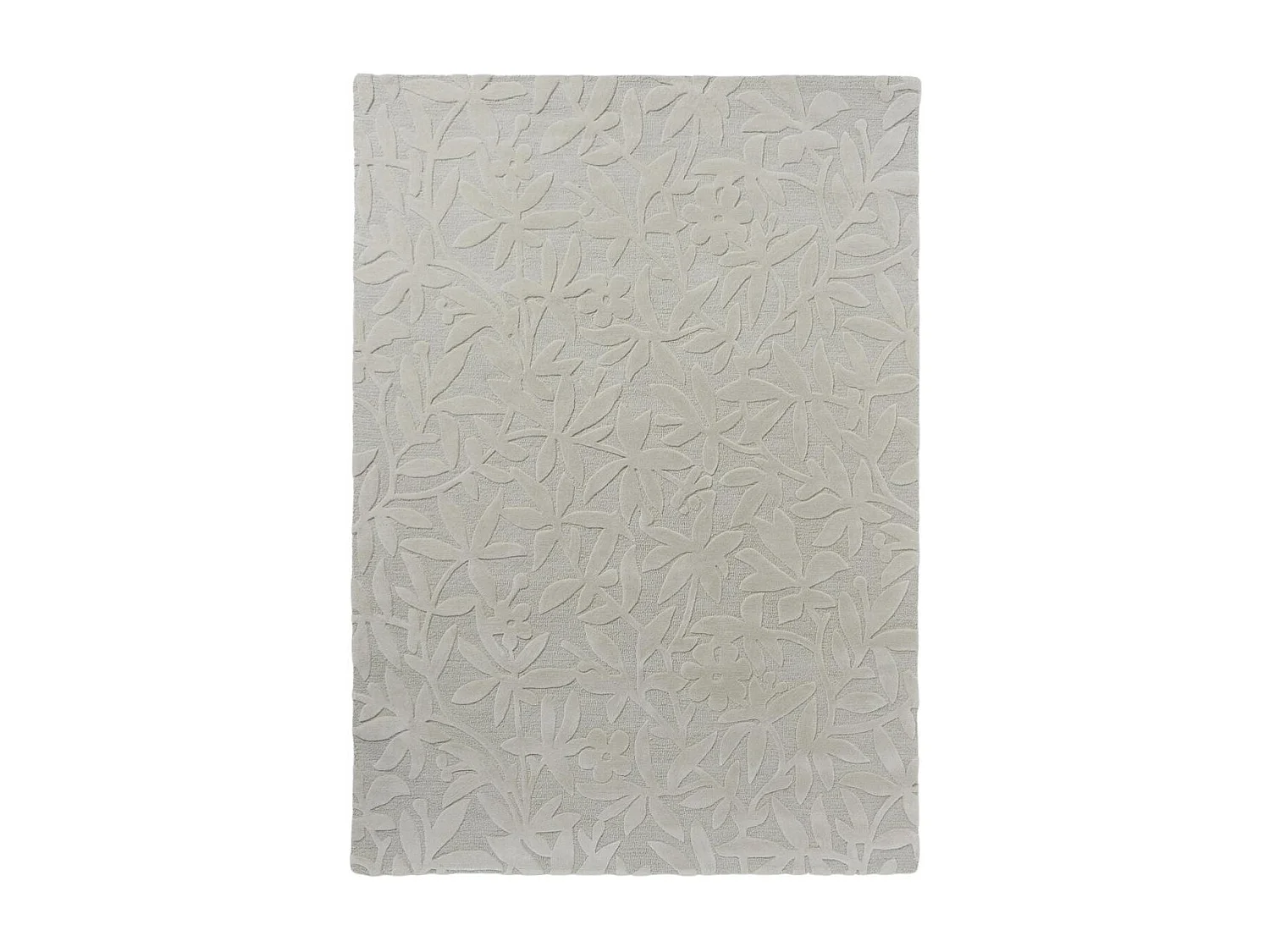 tappeto da soggiorno ampio 250x350 realizzato a mano in lana grigia rettangolo fantasia floreale CLEAVERS