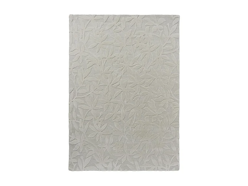 tappeto da soggiorno ampio 250x350 realizzato a mano in lana grigia rettangolo fantasia floreale CLEAVERS