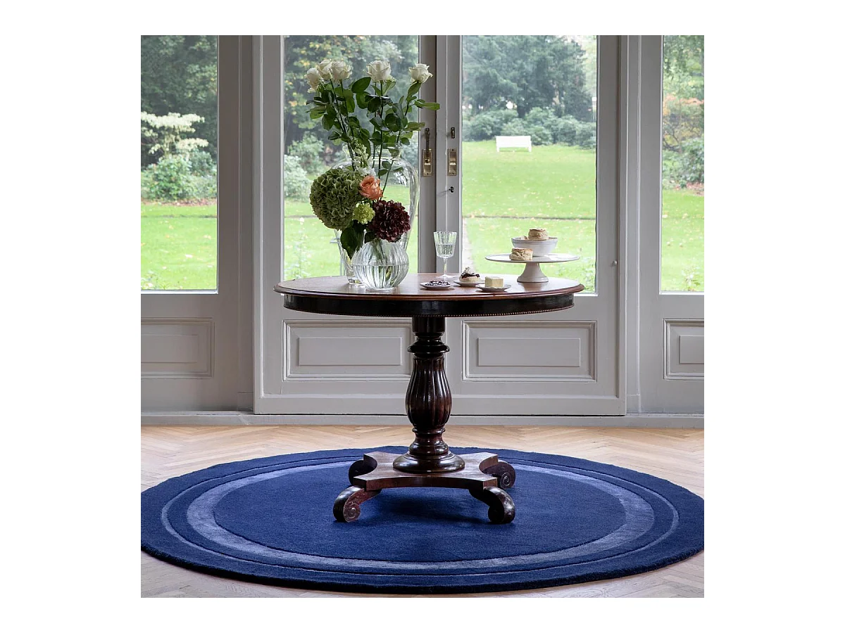 Tapis rond Ø200cm fait main en laine motif simple pour salon REDOOK