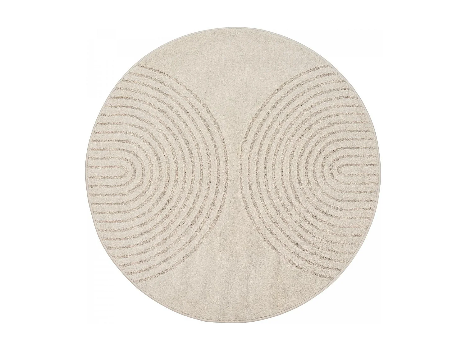 Tapis rond DEMILU  ∅ 120 cm Beige Tapis facile d'entretien idéal pour la chambre