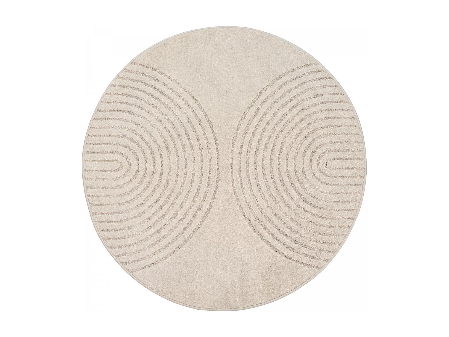 DEMILU tappeto rotondo ∅ 120 cm Beige Tappeto di facile manutenzione ideale per la camera da letto