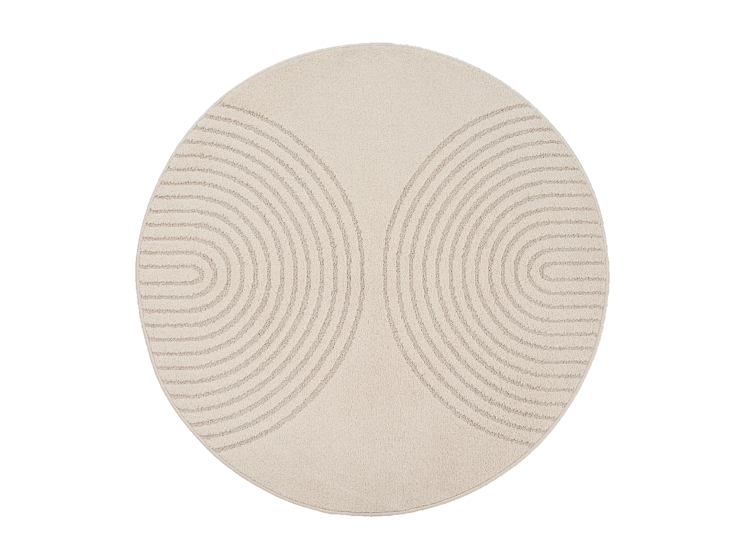 DEMILU tappeto rotondo ∅ 120 cm Beige Tappeto di facile manutenzione ideale per la camera da letto