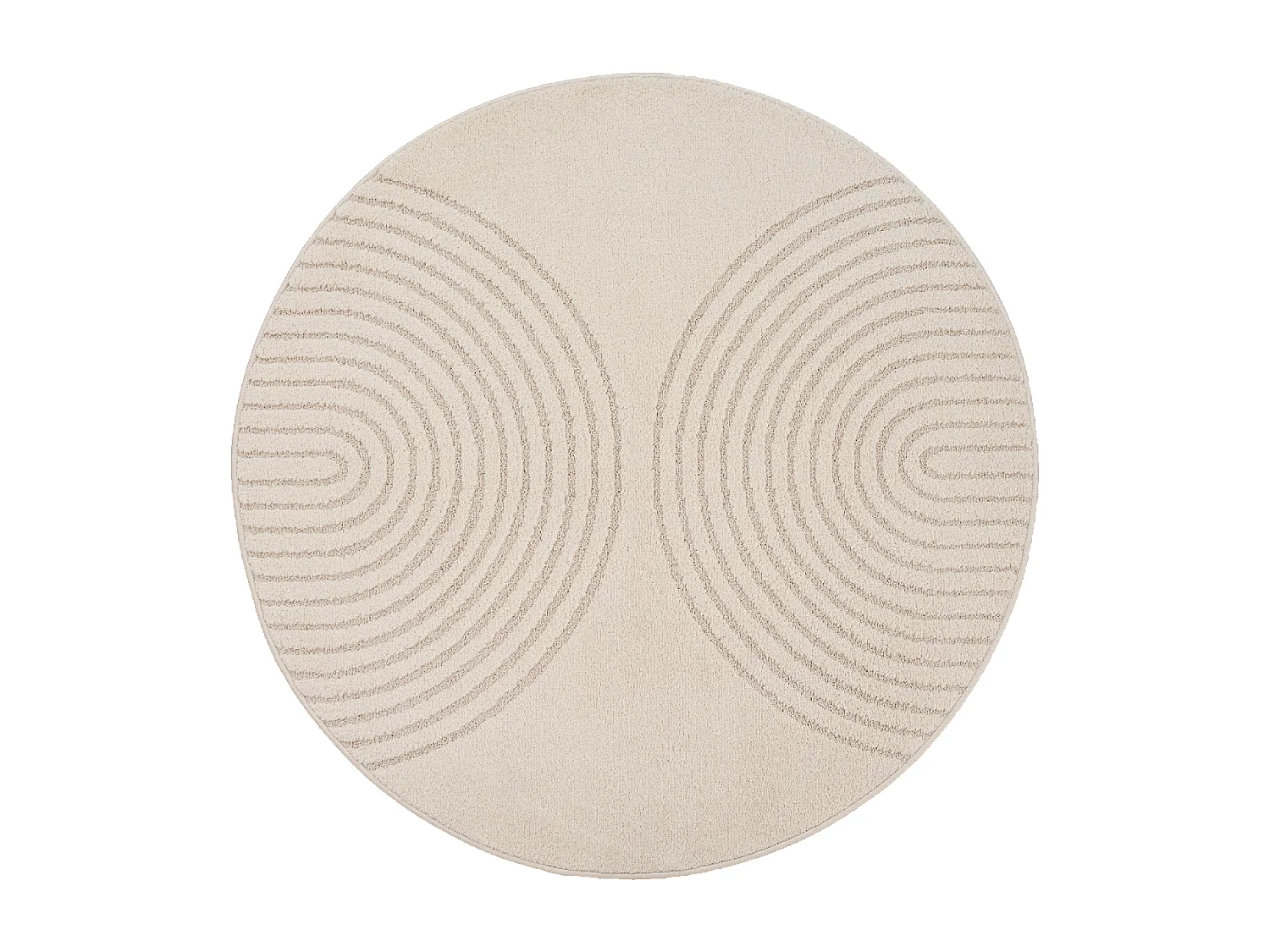 DEMILU tappeto rotondo ∅ 120 cm Beige Tappeto di facile manutenzione ideale per la camera da letto