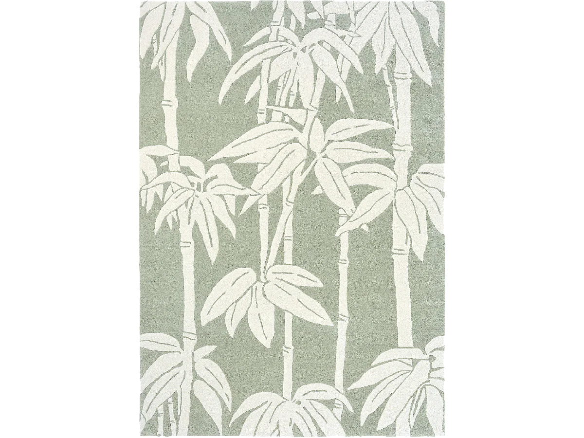 Tappeto da soggiorno e camera da letto fatto a mano in lana con motivo floreale BAMBOO