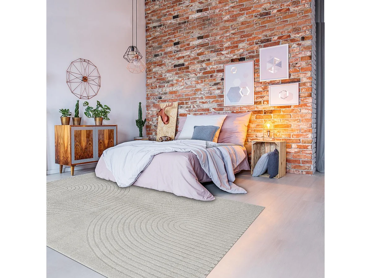 Tapis salon DEMILU 200x280 cm Gris - Tapis Salon doux et soyeux