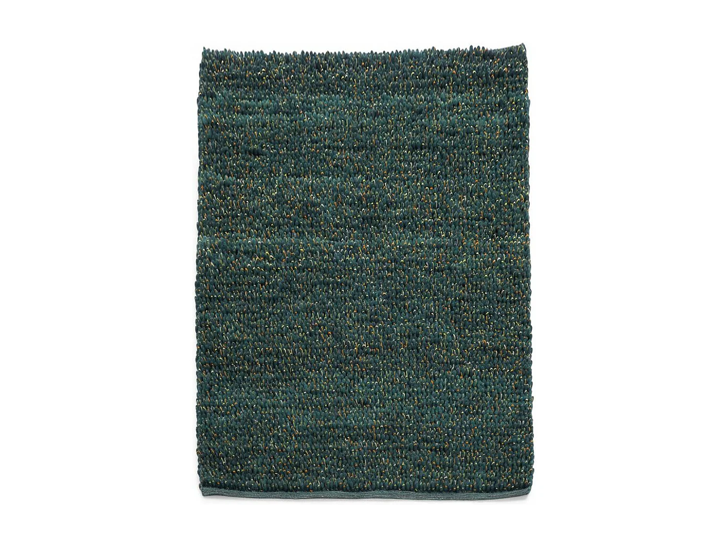 tapis entrée 140x200 tissé en laine vert rectangle motif uni COBLE