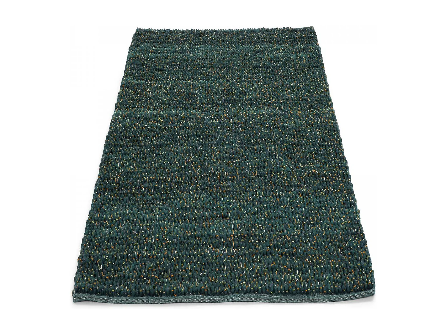 tapis entrée 140x200 tissé en laine vert rectangle motif uni COBLE