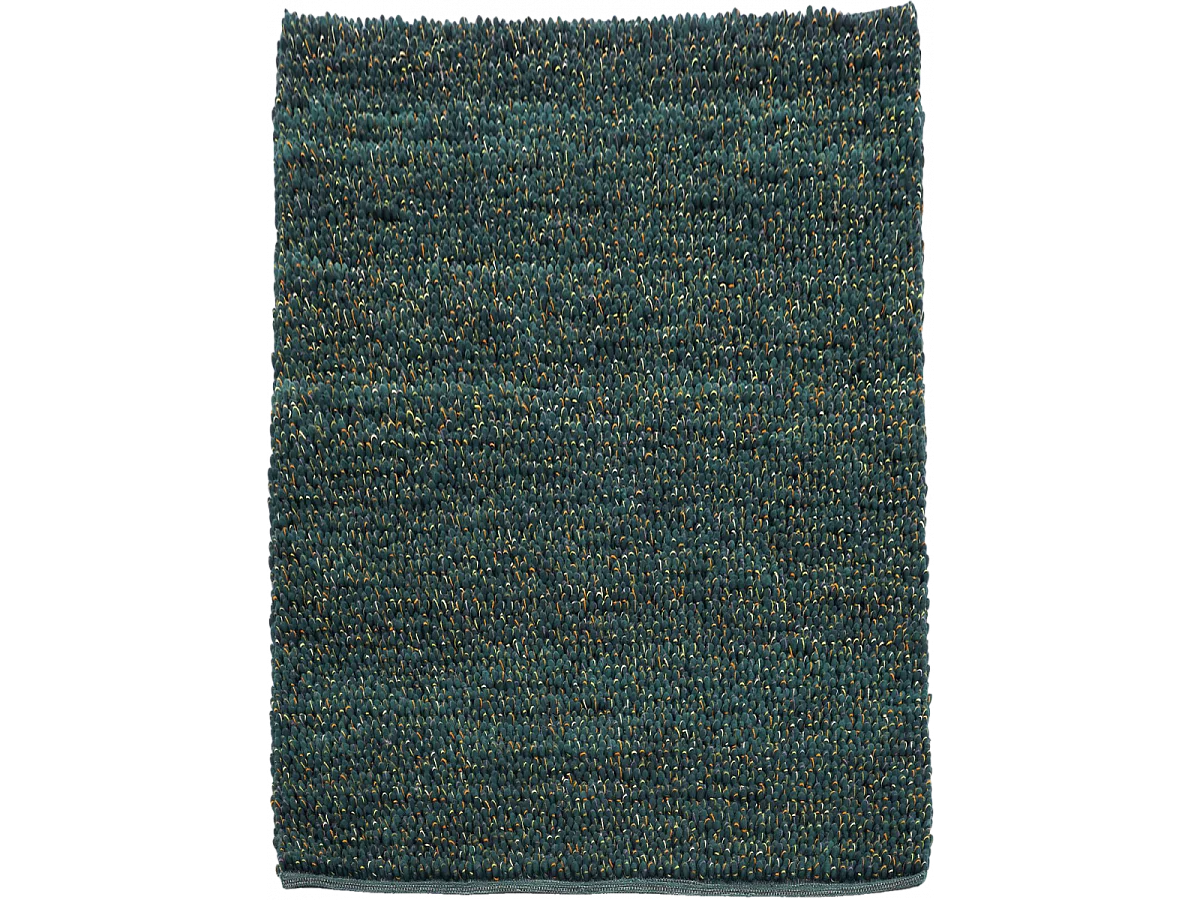 tapis entrée 140x200 tissé en laine vert rectangle motif uni COBLE