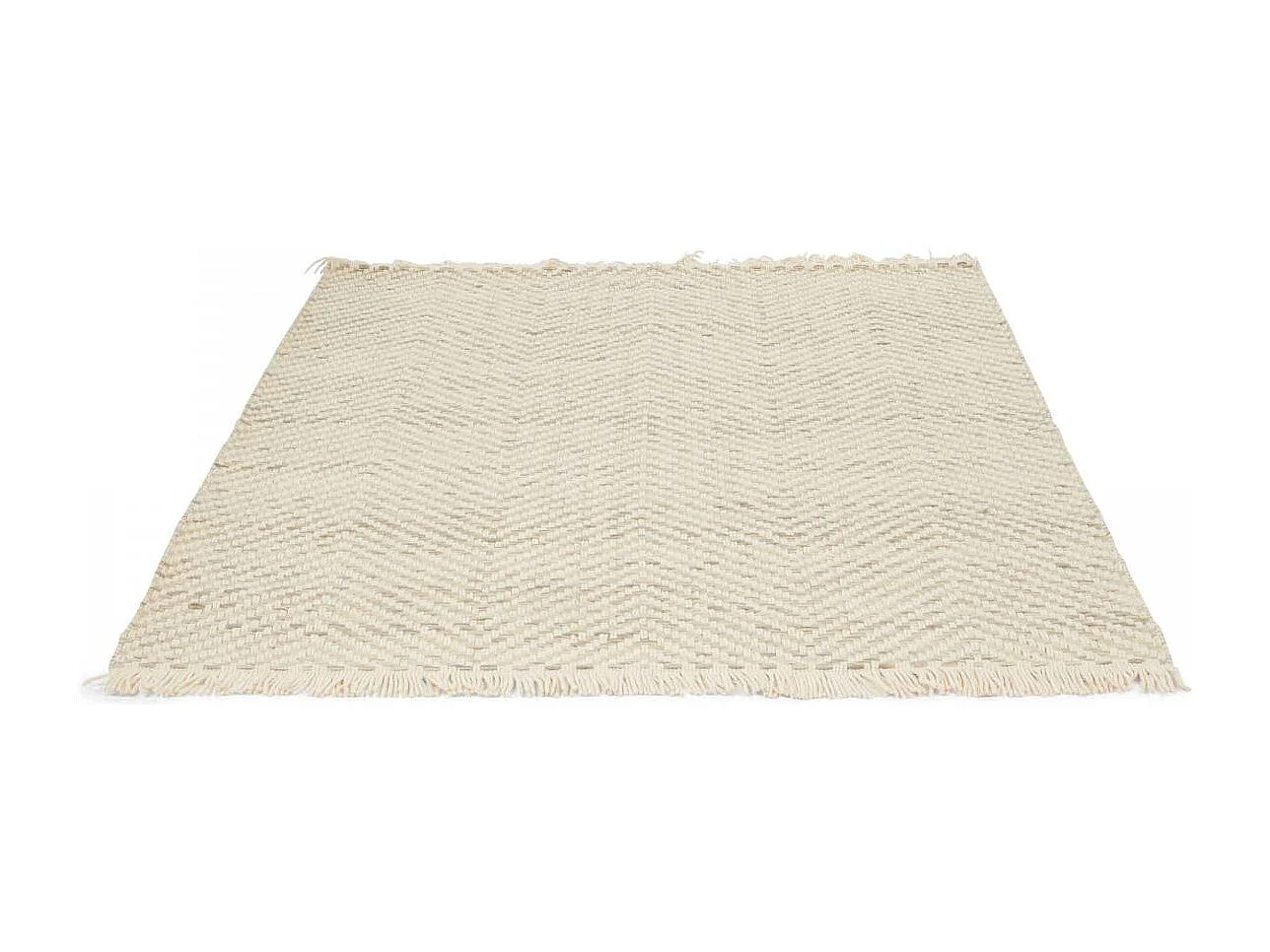 Tapis kilim 250x350 rectangle tissé en laine beige motif géométrique TWILL