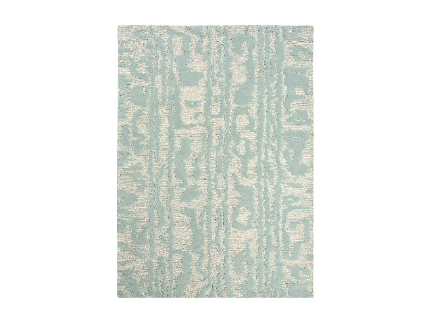 tapis chambre 170x240 fait à la main en laine bleu rectangle motif abstrait