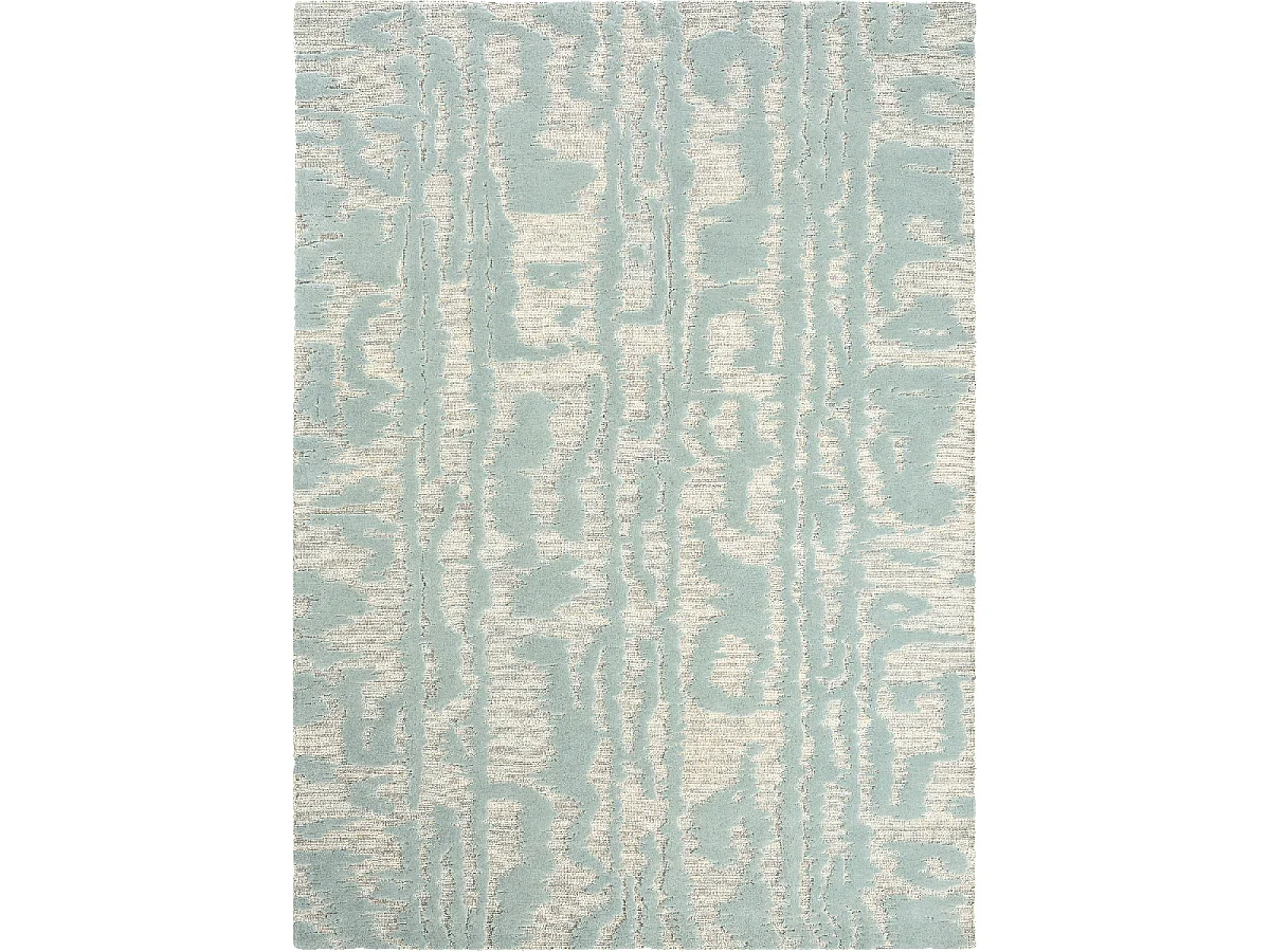 tapis chambre 170x240 fait à la main en laine bleu rectangle motif abstrait