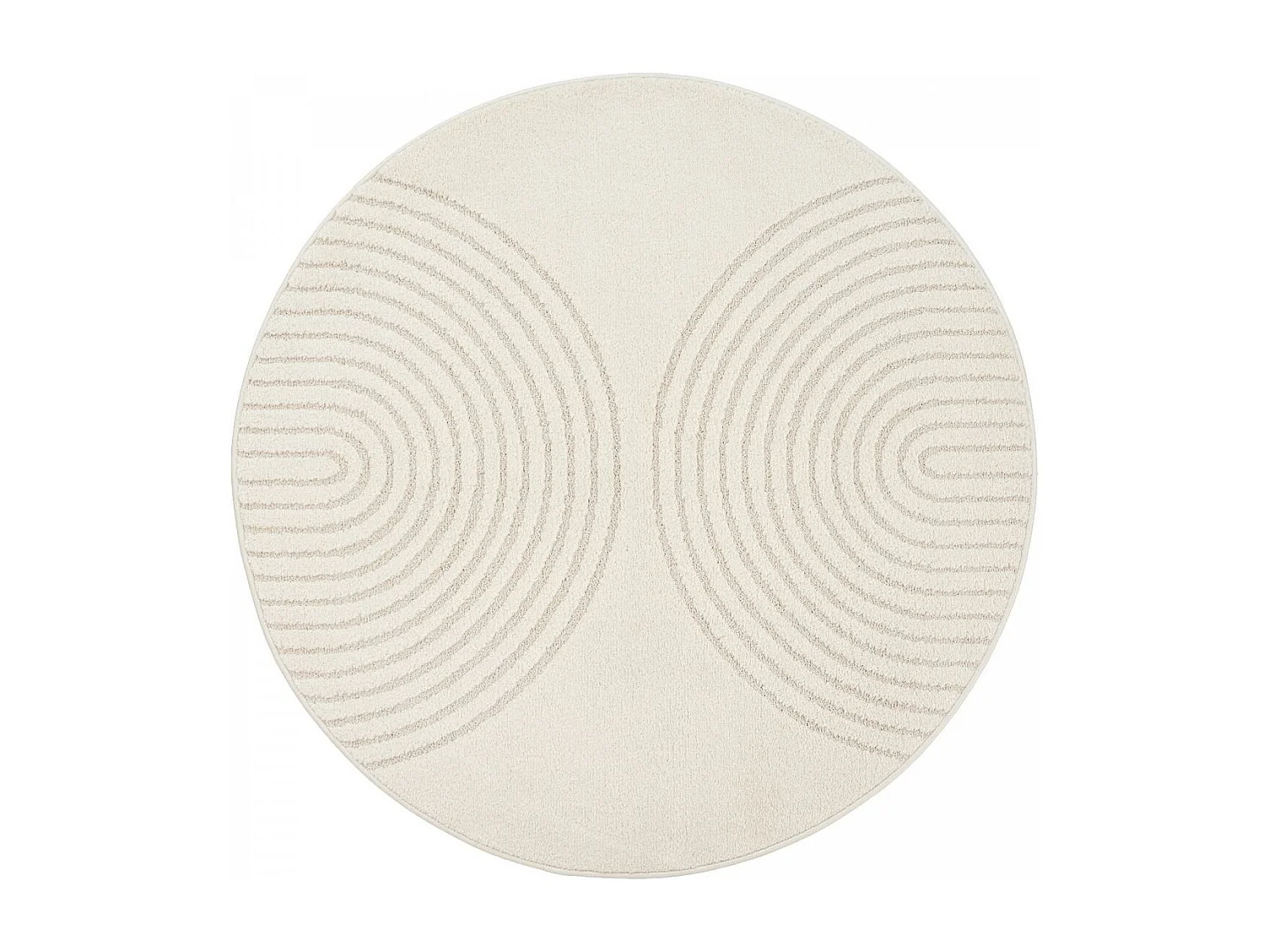 Tapis rond DEMILU  ∅ 120 cm Crème Tapis facile d'entretien idéal pour la chambre