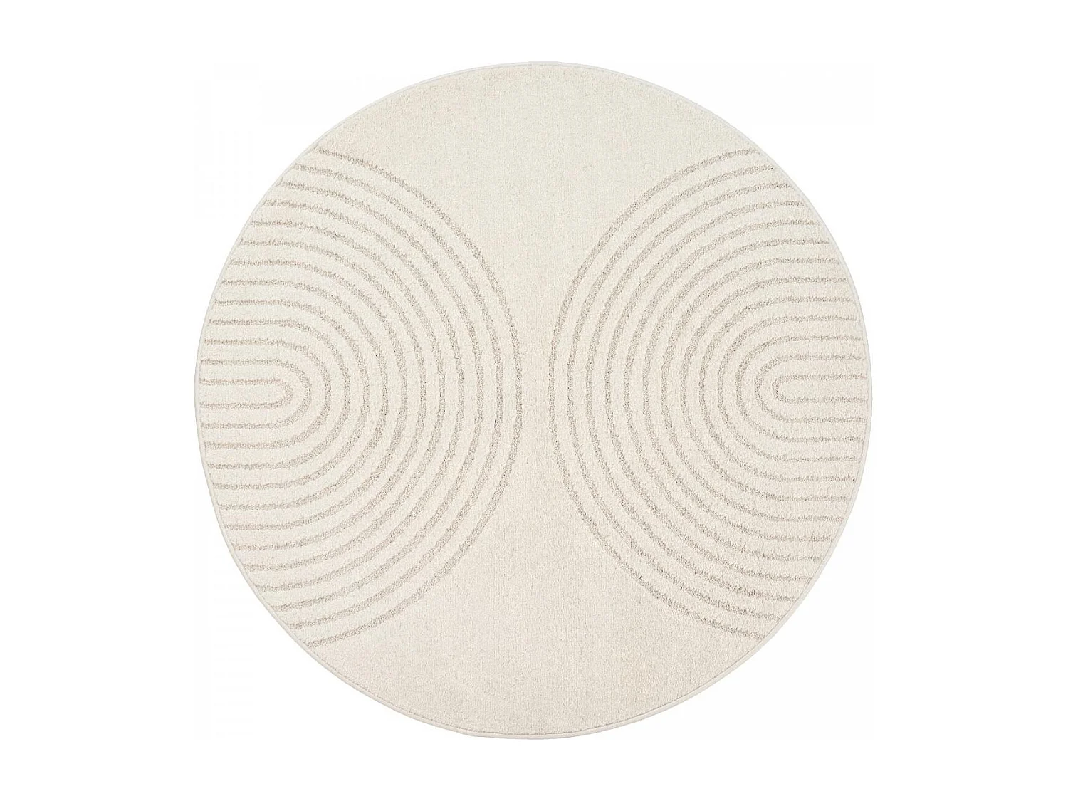 DEMILU tappeto rotondo ∅ 120 cm Crema Tappeto di facile manutenzione ideale per la camera da letto