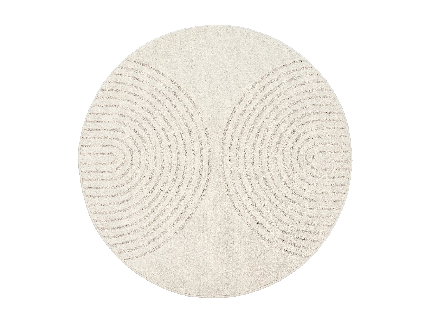 DEMILU tappeto rotondo ∅ 120 cm Crema Tappeto di facile manutenzione ideale per la camera da letto