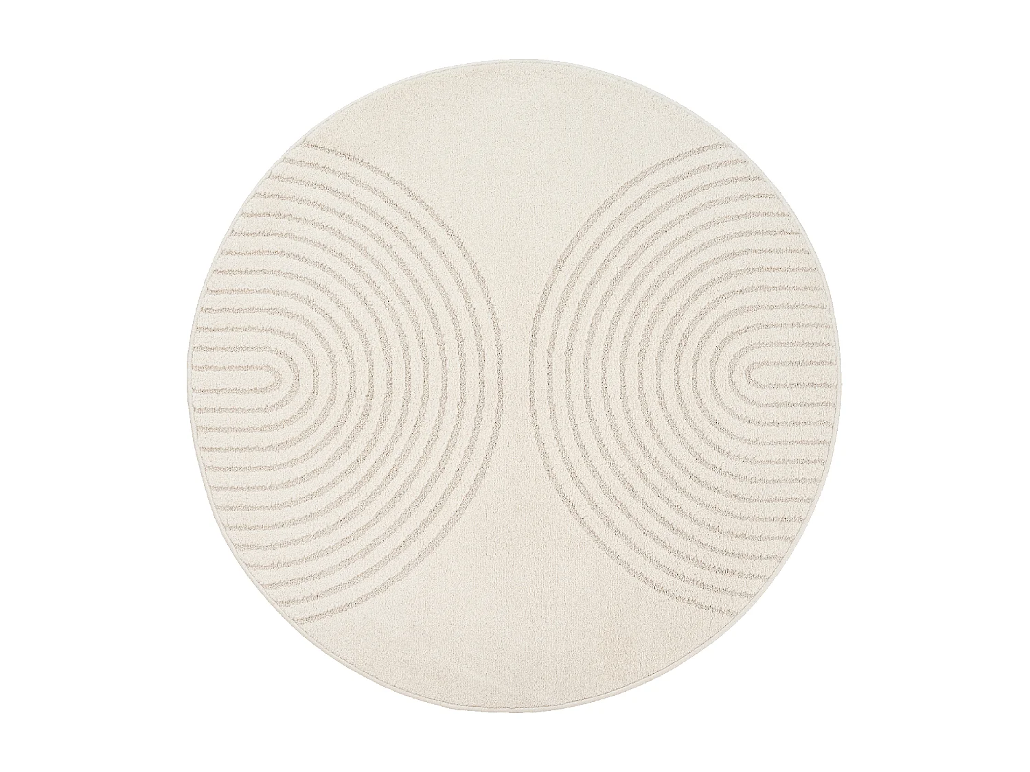 DEMILU tappeto rotondo ∅ 120 cm Crema Tappeto di facile manutenzione ideale per la camera da letto