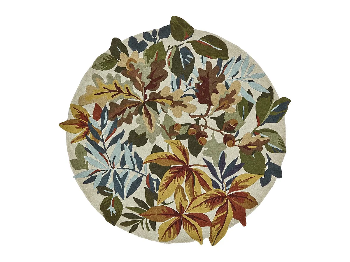 Tapis salon et chambre fait main en laine motif floral ROBINS