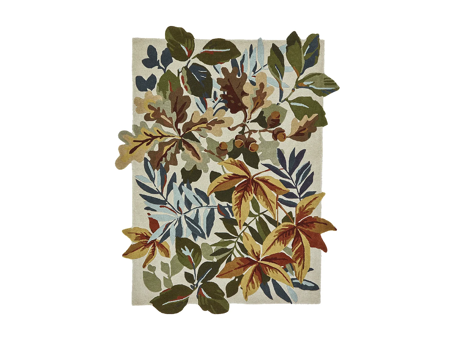 tapis chambre 160x230 fait main en laine orange et beige rectangle motif floral