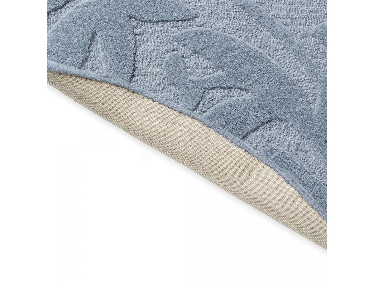 Tapis rond Ø150cm fait main en laine motif floral pour chambre CLEAVERS