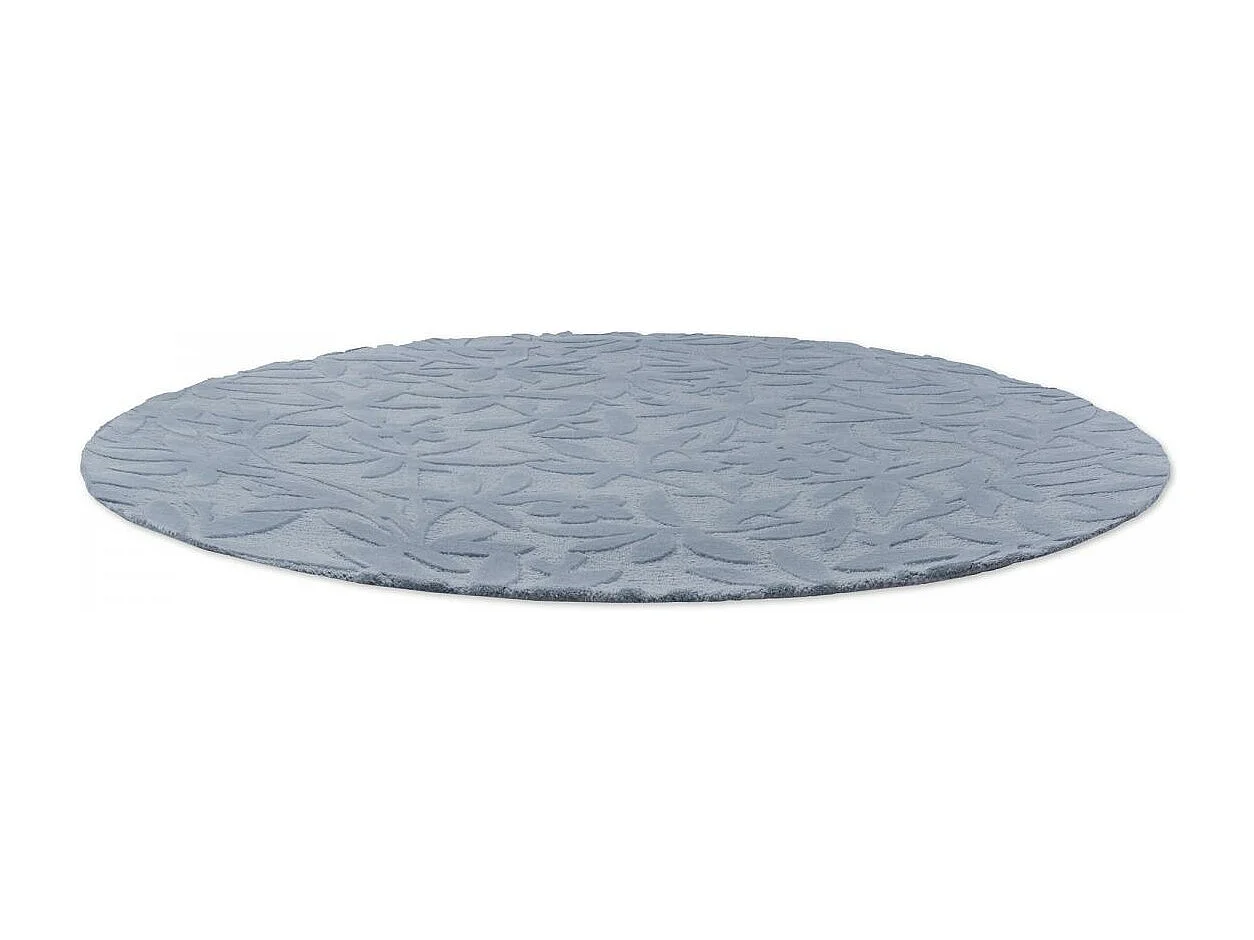 Tapis rond Ø150cm fait main en laine motif floral pour chambre CLEAVERS