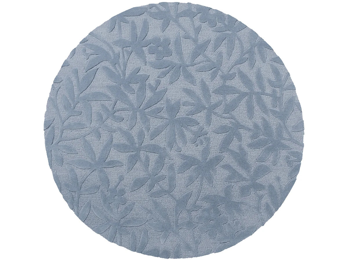Tapis rond Ø150cm fait main en laine motif floral pour chambre CLEAVERS