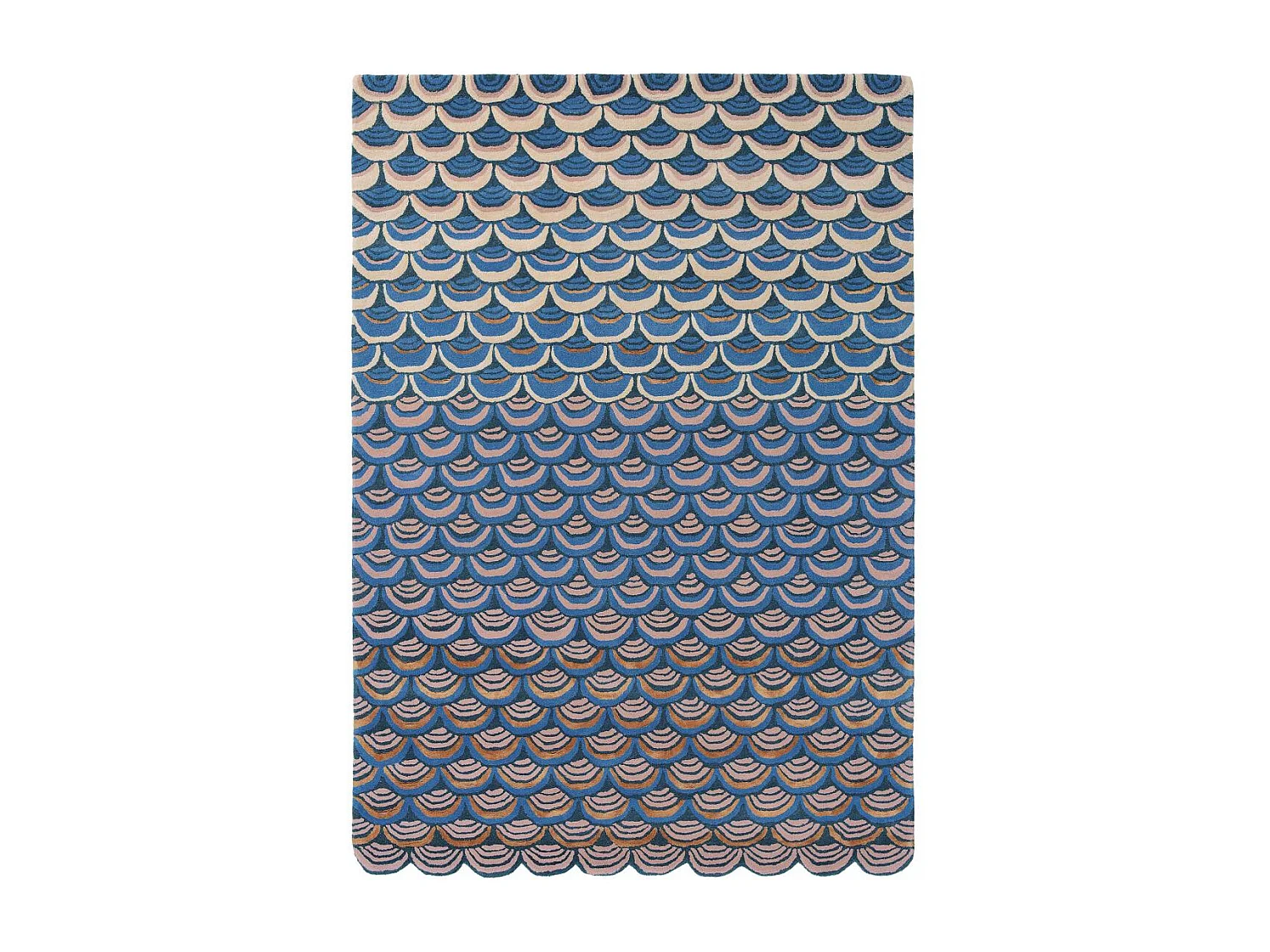 tappeto per camera da letto 170x240 realizzato a mano in lana blu e rosa a fantasia geometrica