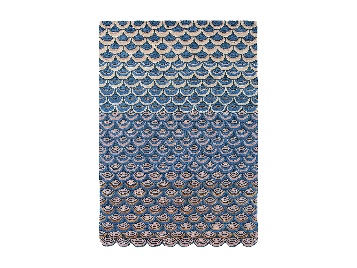 tappeto per camera da letto 170x240 realizzato a mano in lana blu e rosa a fantasia geometrica