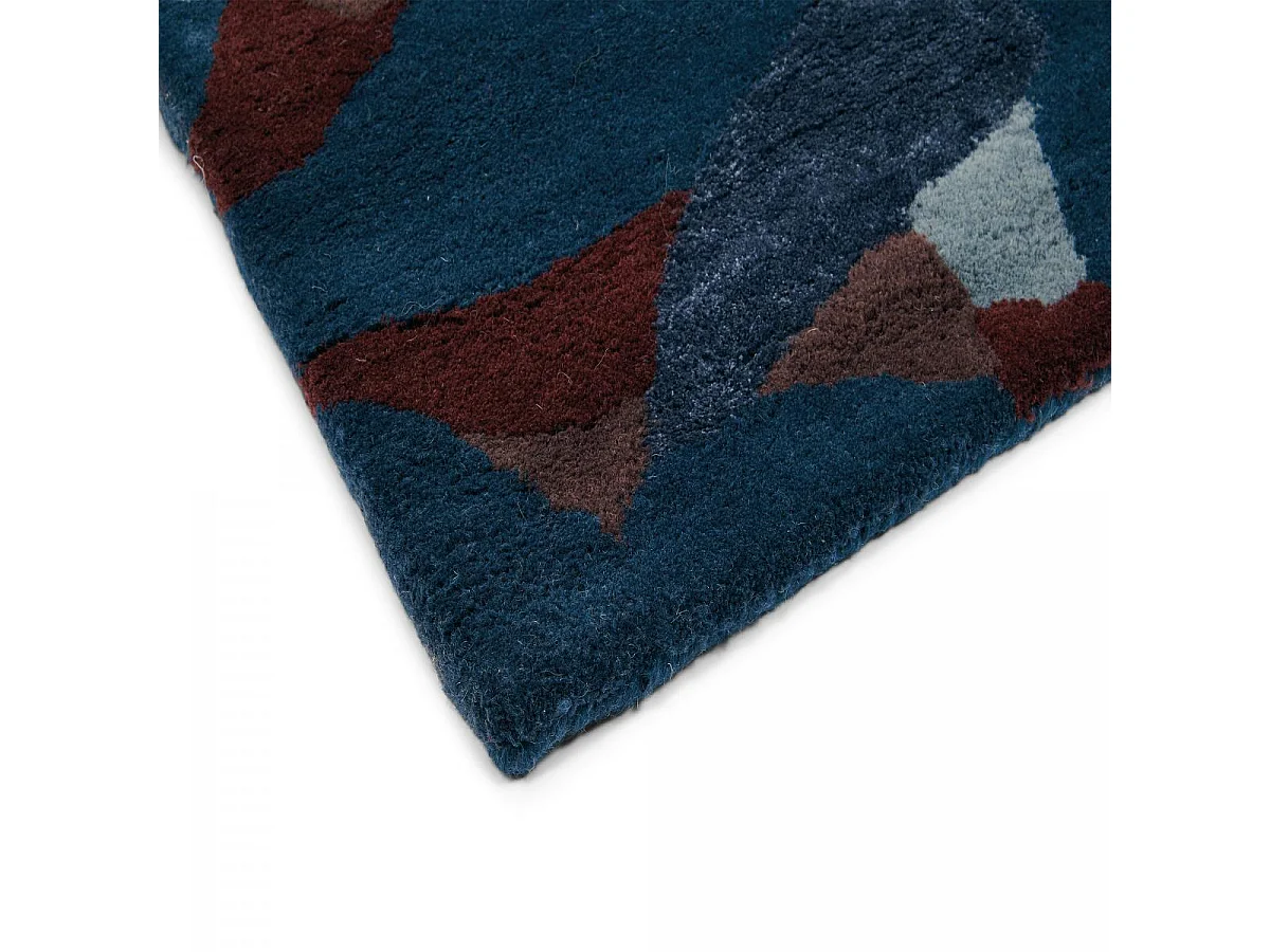 tapis salon 200x280 tissé en laine noir et orange rectangle motif floral