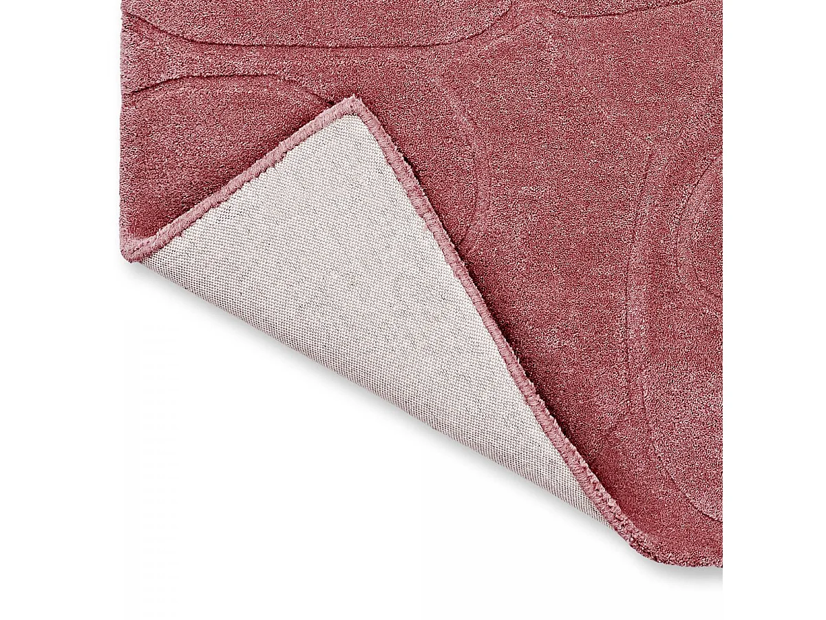 tapis chambre 200x280 fait à la main en laine rose rectangle motif faux uni