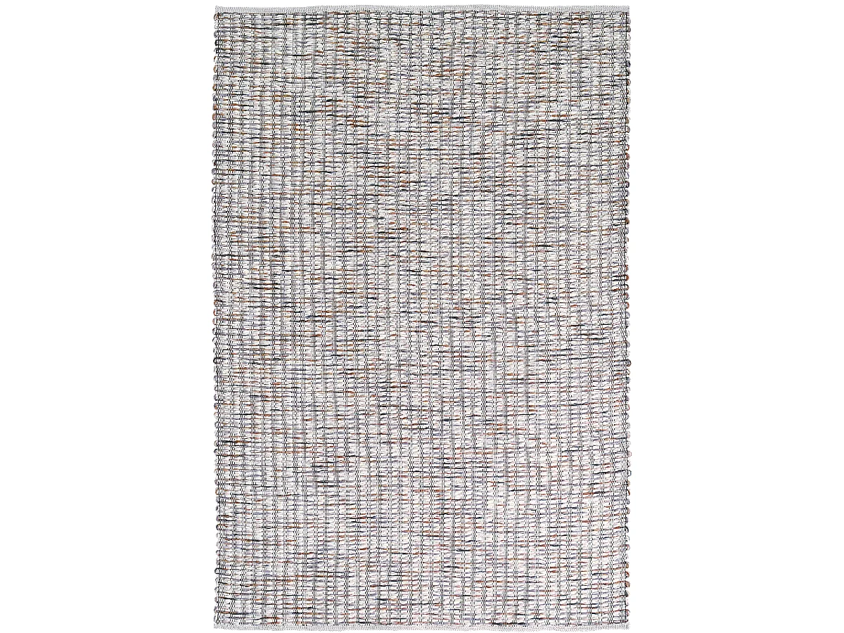 tapis salon 250x350 fait main en laine crème rectangle motif faux uni GRAIN