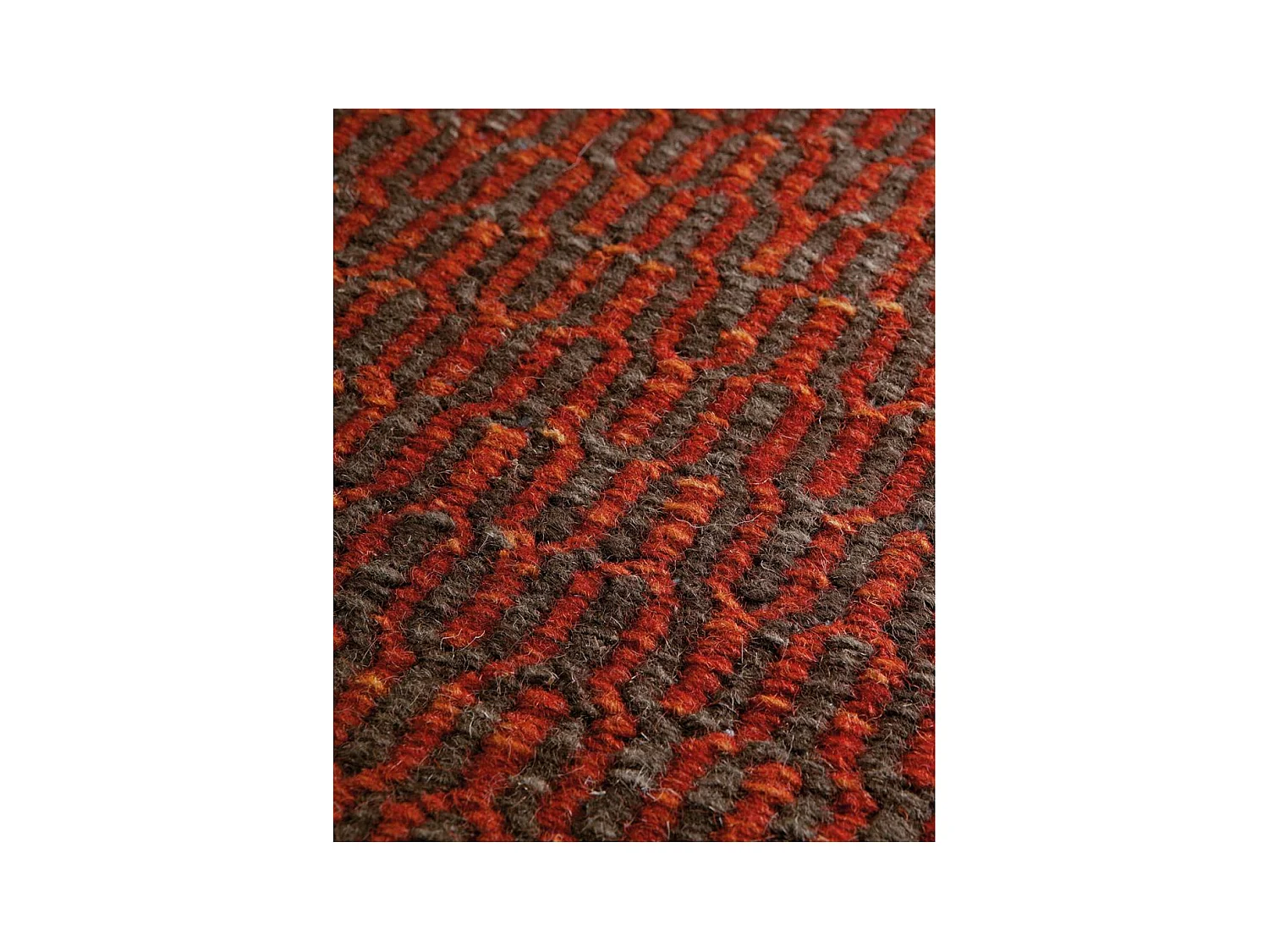 Tapis kilim 140x200 rectangle fait main en laine rouge motif faux uni
