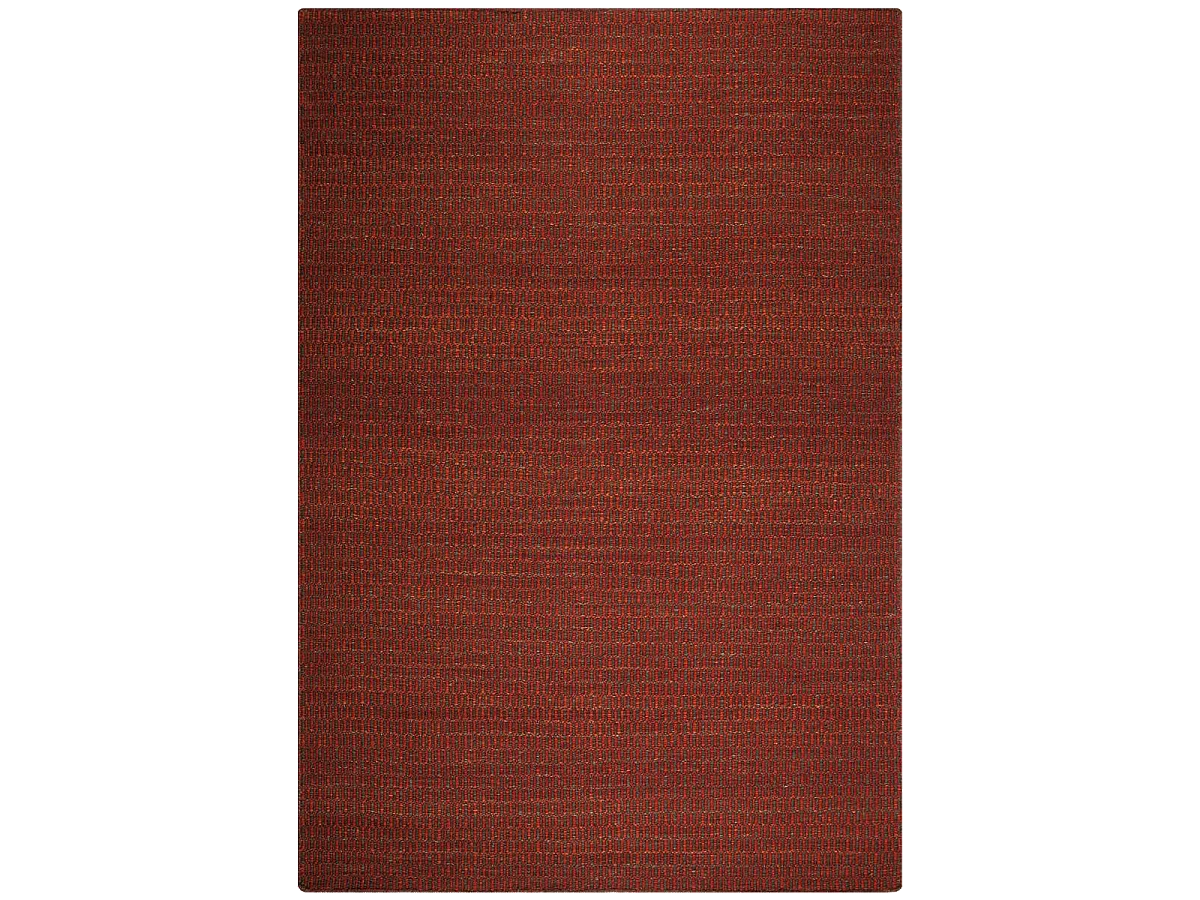 Tappeto Kilim 140x200 rettangolo realizzato a mano in lana rossa fantasia tinta unita