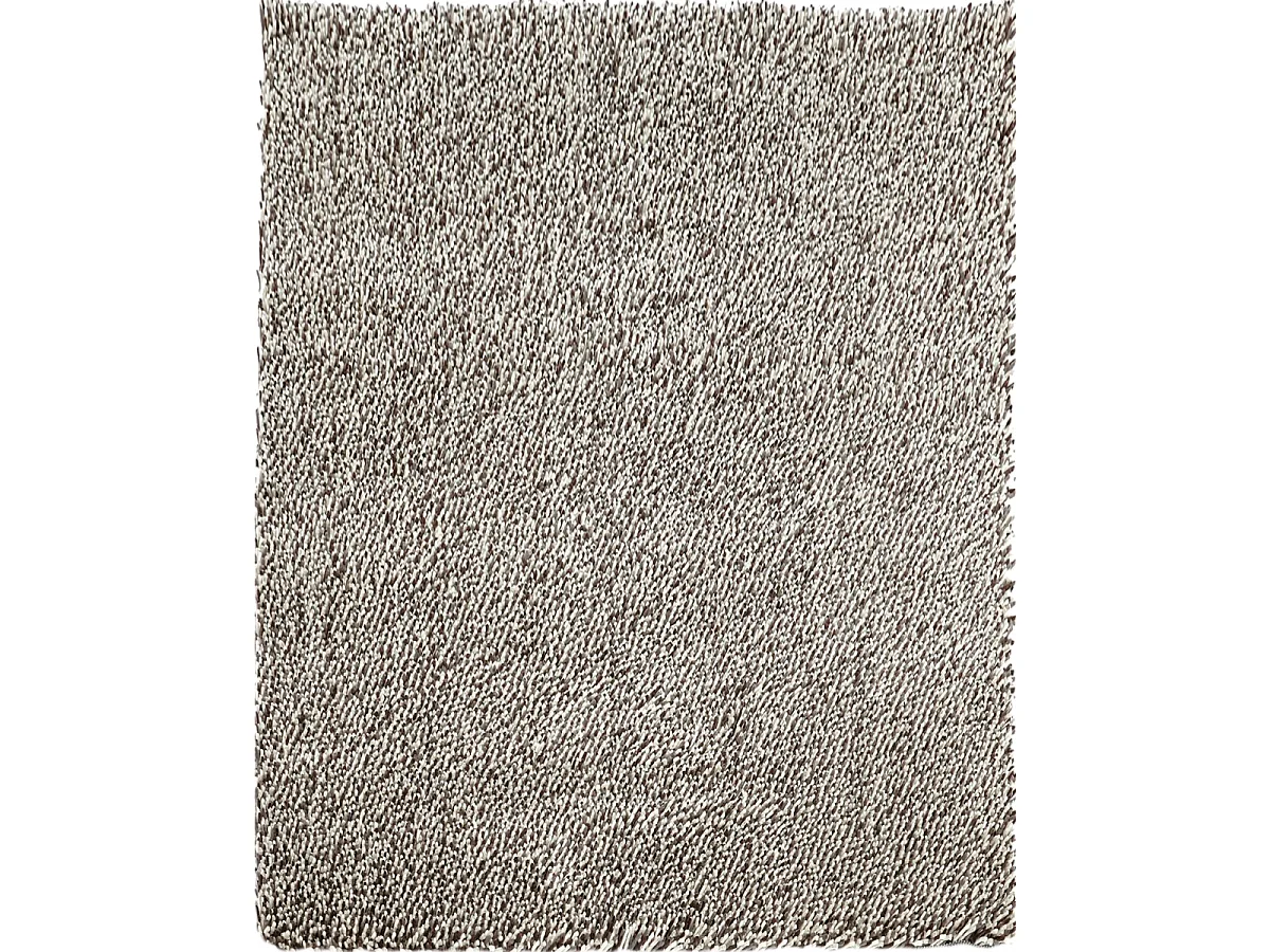 Tapis longs poils shaggy 170x240 rectangle tissé beige et gris en laine