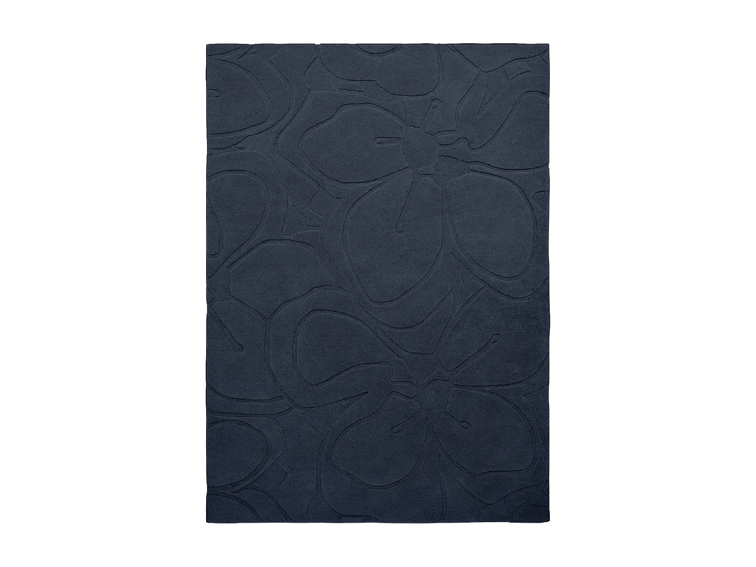 tappeto per camera da letto 200x280 realizzato a mano in lana blu scuro fantasia tinta unita