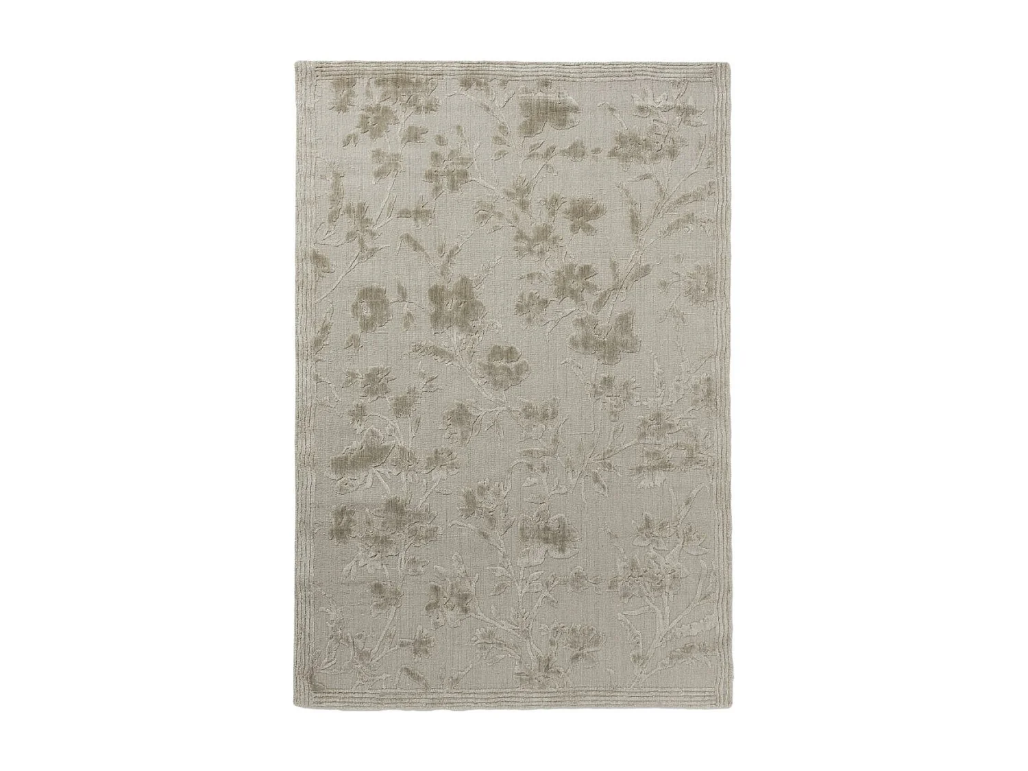 tapis cuisine 250x350 fait main en bambou beige rectangle motif floral RYE
