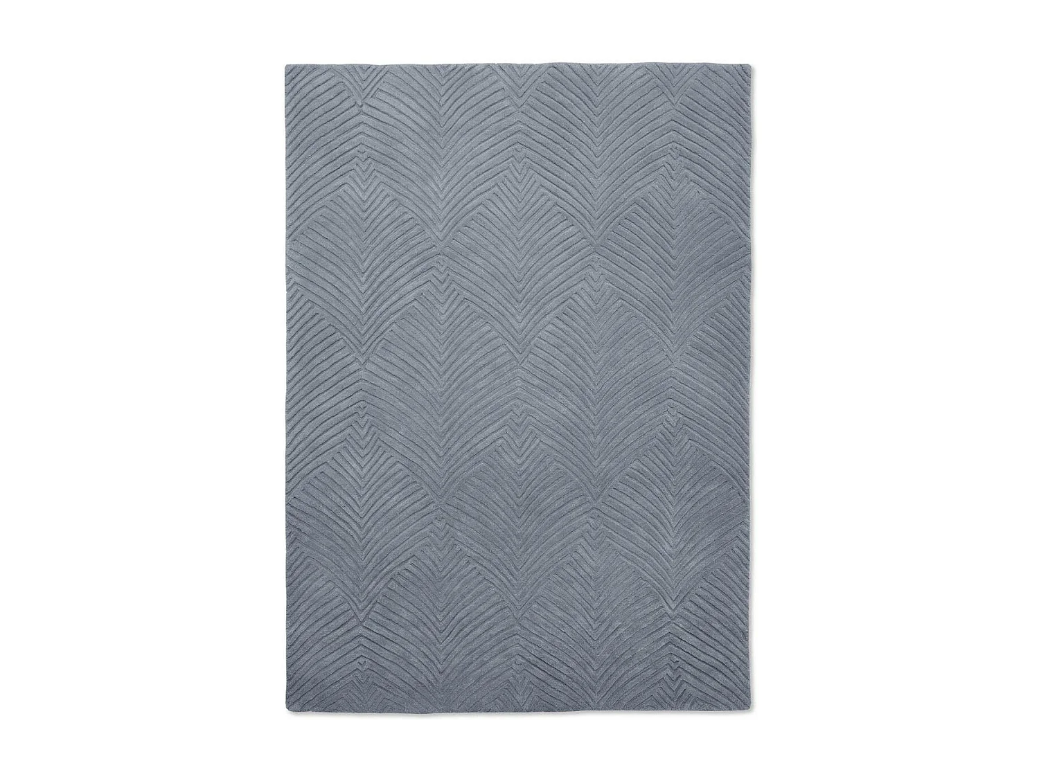 tapis chambre 170x240 fait à la main en laine bleu et gris motif faux uni